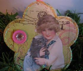 Lady With Cat Ornament #2