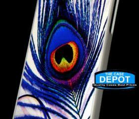 iPhone 4 / 4S Royal Blue Colorful Peacock Feather Hard Case