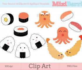 Digital Clip Art - Japanese Bento Food - 300dpi
