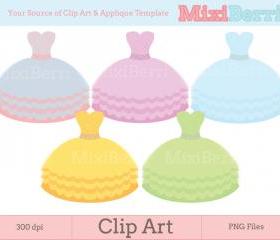 Digital Clip Art - Pastel Gowns - 300dpi