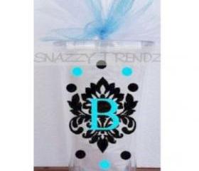 16oz. Personalized Damask Initial Monogram Tumbler