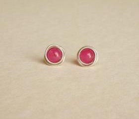 Serendipity Pink Stud Earrings - Gift under 15