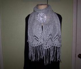 Two colors Hand Knitted Scarf/Cowl/Neck Warmer
