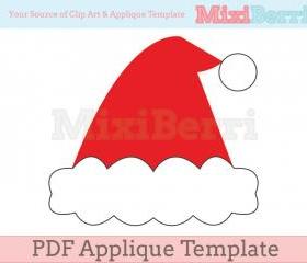 Santa Hat Applique Template PDF