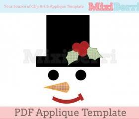 Snowman Face Applique Template PDF