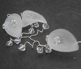Wedding Hair Vine - Swarovski Crystals and Calla Lily Flowers Wedding Hair Accessories