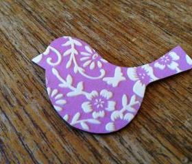 Quirky Bird Brooch in Lilac