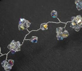 Hair vine, Crystal Bridal Hairvine, Wedding, Prom - Swarovski crystals Clear AB