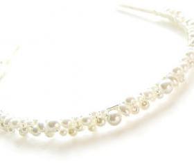 Pearl Headband - White Pearl Wedding Headband (Alice band)