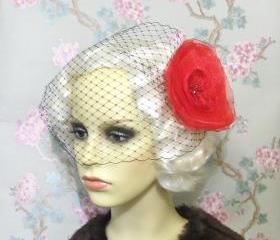 Black birdcage veil.