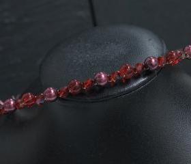 Red Headband - Pearl and Crystals in Red