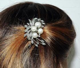 Bridal Wedding Hair Comb Jewelry - Pearl Hair Comb - Rhinestone Hair Comb - Wedding Accessories