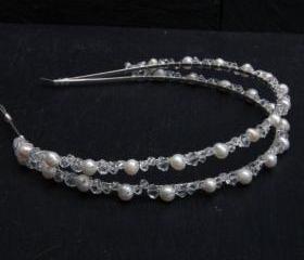 Wedding Hair Accessories, Wedding Headbands - Swarovski Crystal and Ivory Pearls, Wedding Hair Accessories