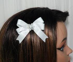 Girls Hair Bows Set of 2 - Wedding Flower Girl Hair Comb - Crystal Hair Comb
