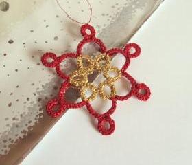 Red, Gold Christmas Tree Ornament