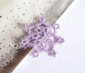 Lilac Lace Christmas Decoration in Tatting