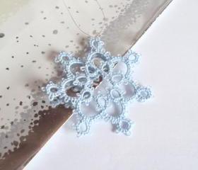 Tatted Blue Lace Christmas Decoration