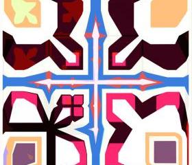 'BlueRedWhite1' an abstract art print