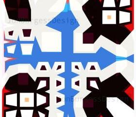 'BlueRedWhite2' an abstract art print