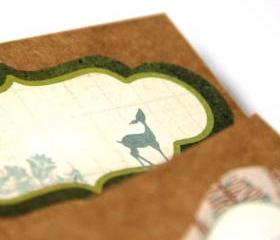 OH DEER - Holiday Pocket Notebook - Woodland Deer Note Pad - Set of 2 - Stocking Stuffer - A6 Size - Free Shipping