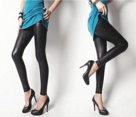 Korean Fashion Slim Pants PU Leather Leggings