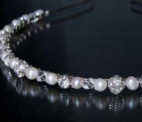 Wedding Headband - Diamante, Crystal and Pearl, Bridal, Bridesmaid