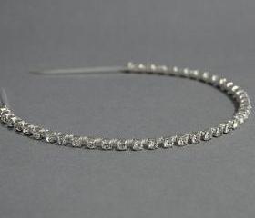Rhinestone Headband - Wedding Headbands, Bridal, Silver Diamante/ Rhinestone