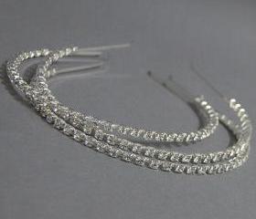 Set of 3 Headbands - Bridesmaids Hairbands with Rhinestone crystal - Wedding Headbands Bulk Buy