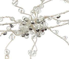 Wedding Headband - Double Band Silver Crystal Side Tiara