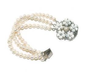 Bridal Pearl Bracelet - Freshwater Pearl Bracelet - Wedding Bridal Pearl Bracelet