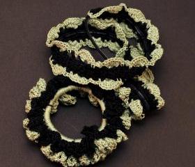 Handmade Black Forest Lace Scrunchie/headband Set