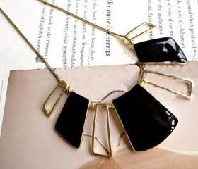 Winnter New Arrival! The West Style geometric hollow shape black drip necklace! Short Necklace