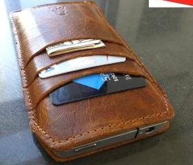 Java Genuine Leather Wallet Case for iPhone 5