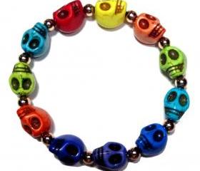 Semi precious stoneSkull bracelet