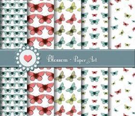 Butterflies Digital Paper - Scrapbooking - Printables - DIY Projects - Personal and Commercial Use - 1508