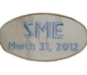 Custom Embroidered Wedding Gown Label Created in Silk