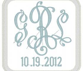 Square Custom Embroidered Wedding Gown Label Silk