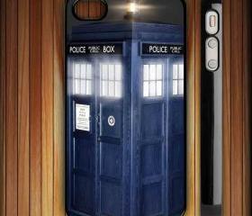 Dr Who Tardis British Police Box Case for iPhone 4 4S black