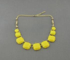 Yellow bubble necklace,holiday party,bridesmaid gifts,Beaded Jewelry,wedding necklace,Prom necklace 