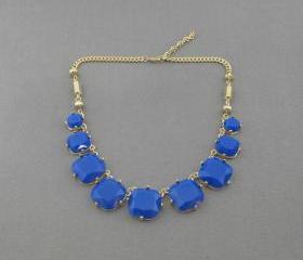 deep blue bubble necklace,holiday party,bridesmaid gifts,Beaded Jewelry,wedding necklace,Prom necklace