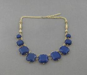 navy blue bubble necklace,holiday party,bridesmaid gifts,Beaded Jewelry,wedding necklace,Prom necklace 