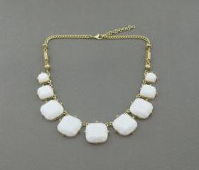 White bubble necklace,holiday party,bridesmaid gifts,Beaded Jewelry,wedding necklace,Prom necklace 