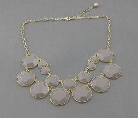 Gray bubble statement necklace,holiday party,birthday,bridesmaid gift,Beaded Jewelry,wedding necklace 