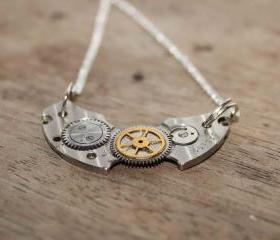 Lovely necklace from vintage watch parts