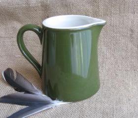 Vintage Hall Green & White Creamer Collectible Restaurant Ware