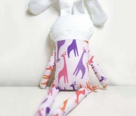 sweet softie rabbit in pyjama * violet with giraffes