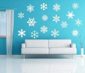 Removeable Snow Flakes Vinyl Wall Decals 22234