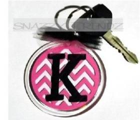 Personalized Chevron Initial Acrylic Key Chain