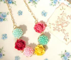 Katherine - Flower Necklace 16k Gold
