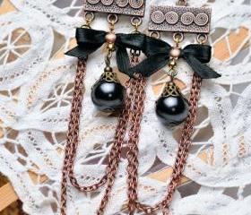 Earrings ,Vintage style earrings ,Antiqued Brass Earrings